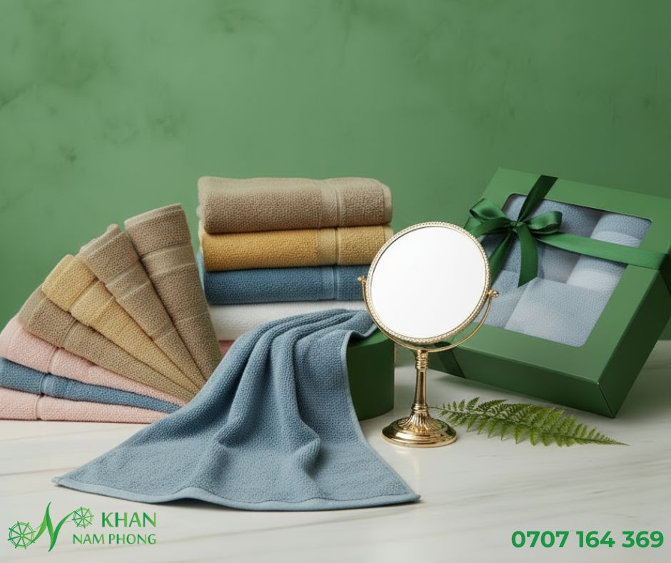 Combo Khăn & Gương mini nhỏ gọn món quà phù hợp cho các sự kiện, mini game spa