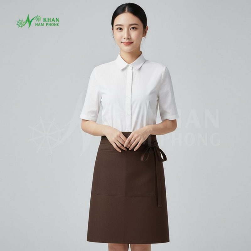 Tạp dề ngắn màu nâu