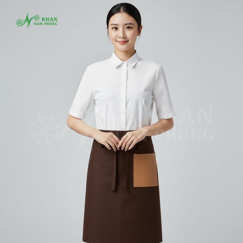 Tạp dề ngắn màu nâu