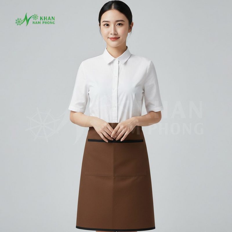 Tạp dề ngắn màu nâu