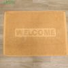 Ảnh chụp chính diện Thảm chùi chân khách sạn cotton 45 x 75 cm màu nâu nhạt, trắng tại xưởng Khăn Nam Phong