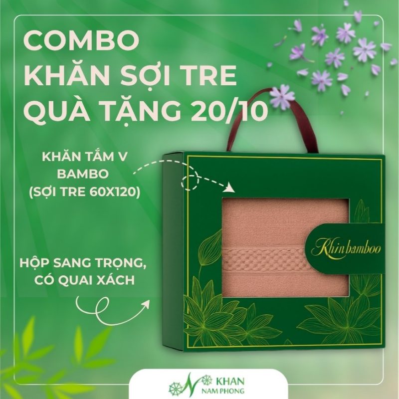 Set Khăn Tắm Sợi Tre Làm Quà Tặng Cô Giáo