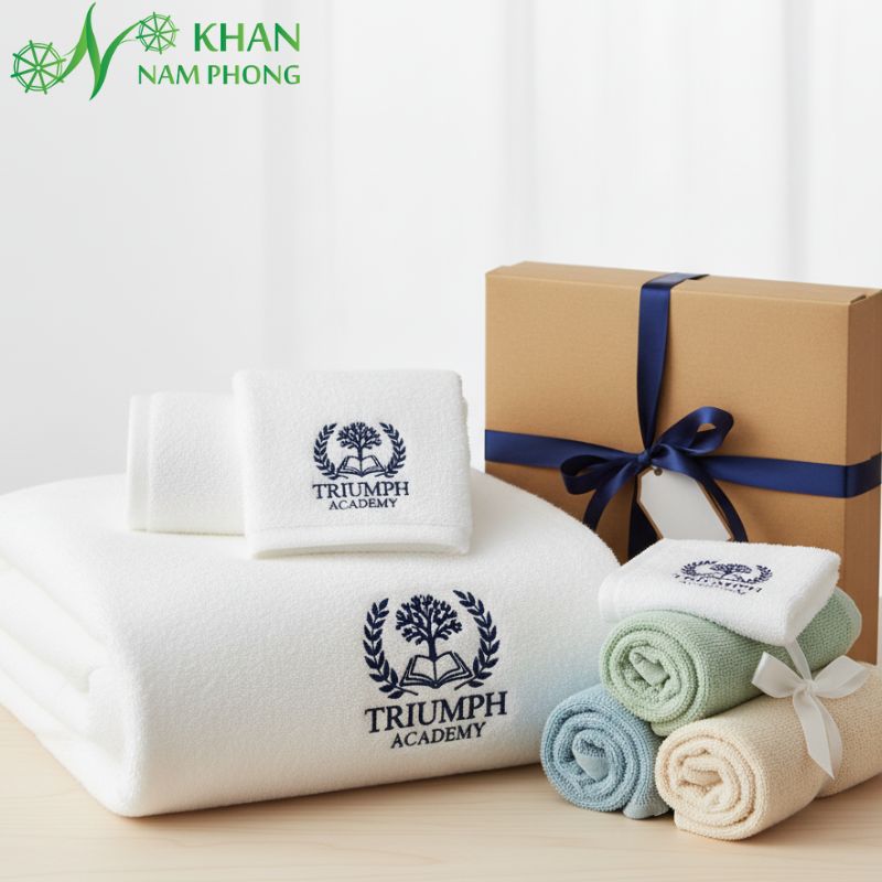 In khăn thắm theo yêu cầu để quảng báo thương hiệu