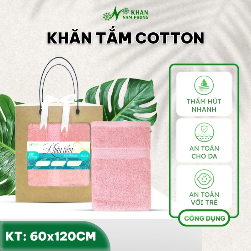 Set Khăn Tắm Cotton 60x120 cm Làm quà Tặng Doanh Nghiệp, Khách Hàng