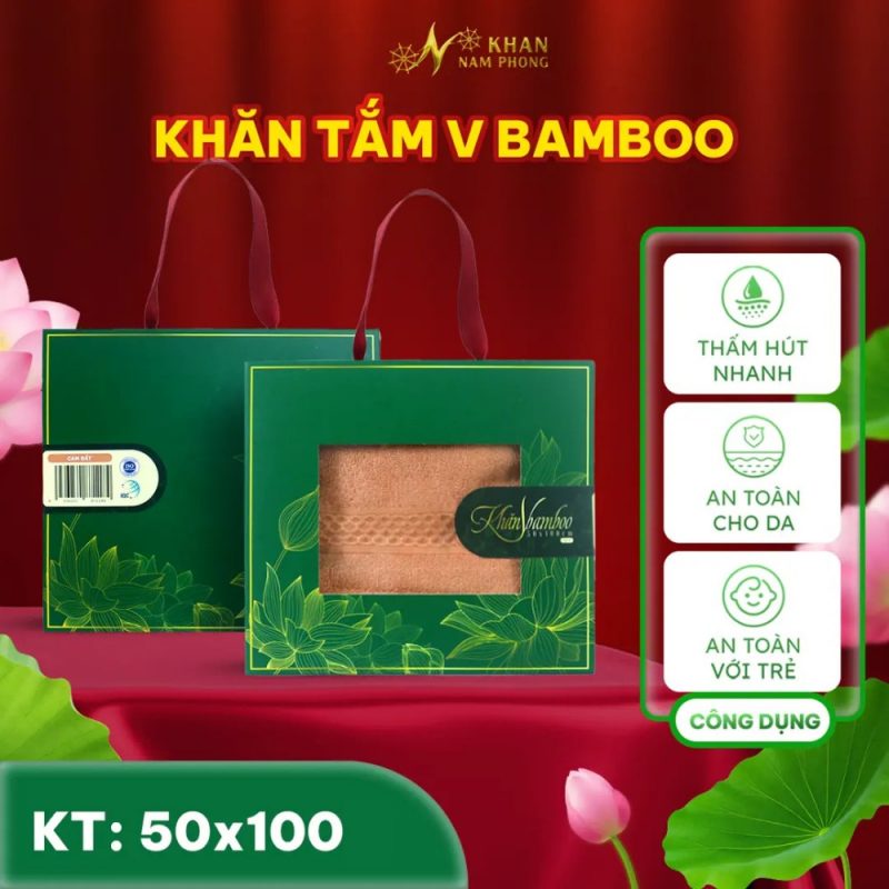 Set Khăn Tắm Quà Tặng Vbamboo 60x120cm