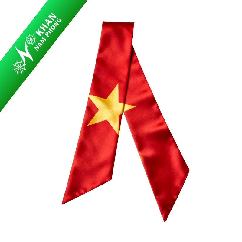Khăn Twilly Bằng Lụa Họa Tiết Lá Cờ