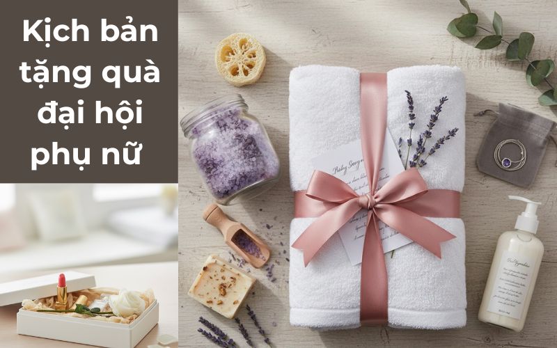 Quà tặng đại hội phụ nữ tinh tế - Nâng tầm tri ân, ghi dấu ấn riêng Kịch bản tặng quà đại hội phụ nữ giúp sự kiện ấn tượng