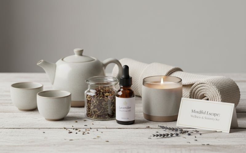 Quà tặng YOGA độc đáo nâng tầm Thương Hiệu Doanh Nghiệp Set quà tinh dầu, trà thảo mộc dưỡng sinh thư giản sau khi tập yoga