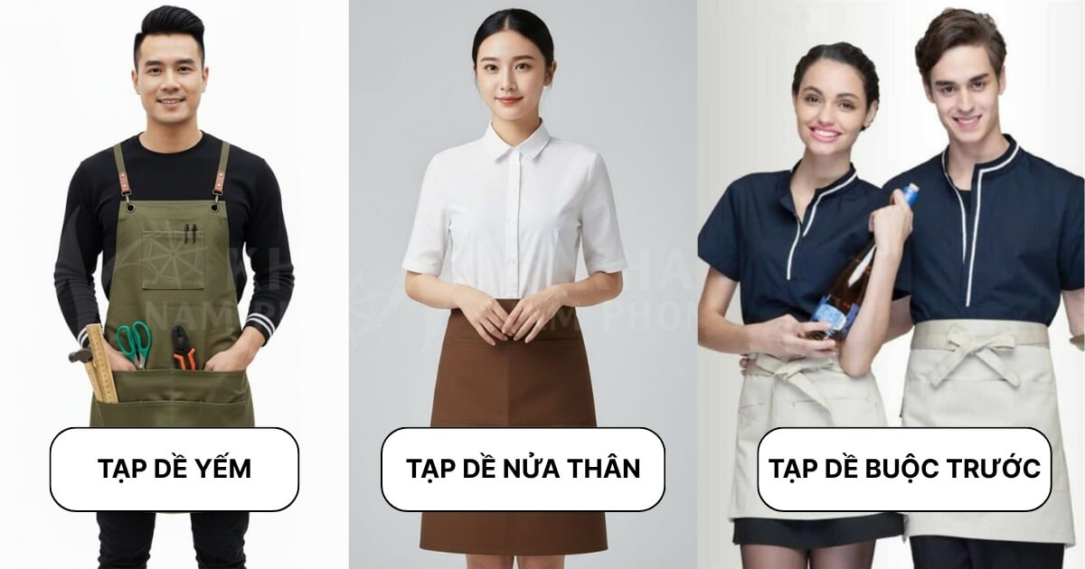 Phân Biệt Các Loại Tạp Dề Phổ Biến Và Cách Mặc Chuẩn Xác Từng Kiểu