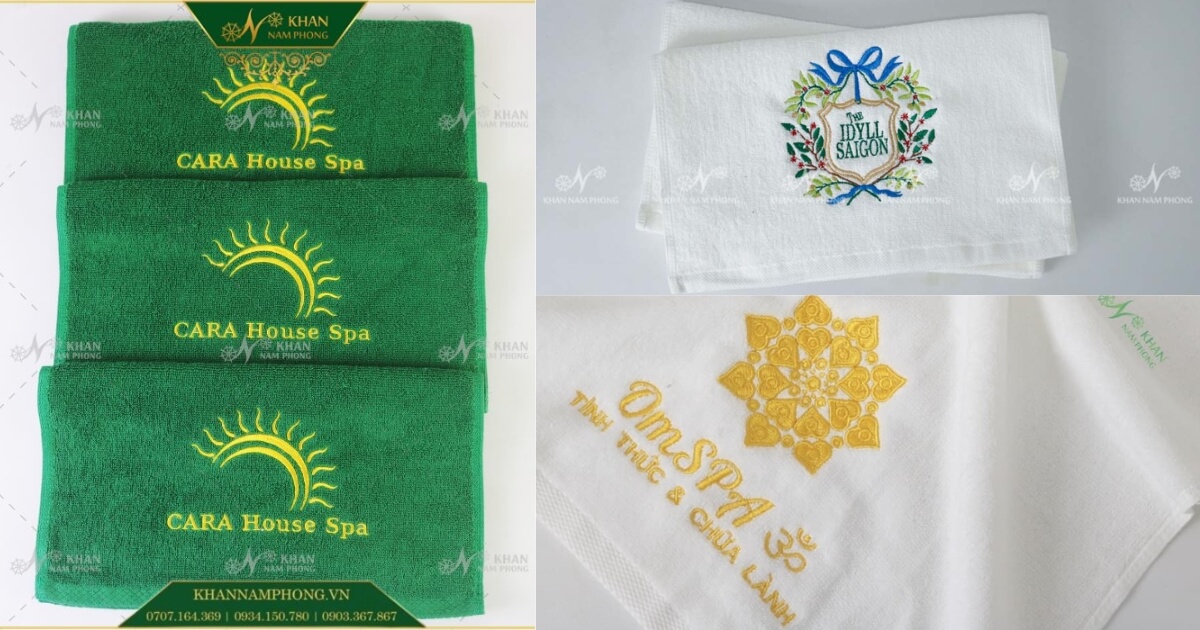In/Thêu logo theo yêu cầu trên các loại khăn