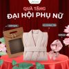 Quy cách đóng gói hộp quà cao cấp thắt nơ ruy băng Set combo quà t tại xưởng Khăn Nam Phong