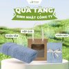 Set khăn quà tặng đóng hộp thêu logo cho tiệc sinh nhật công ty