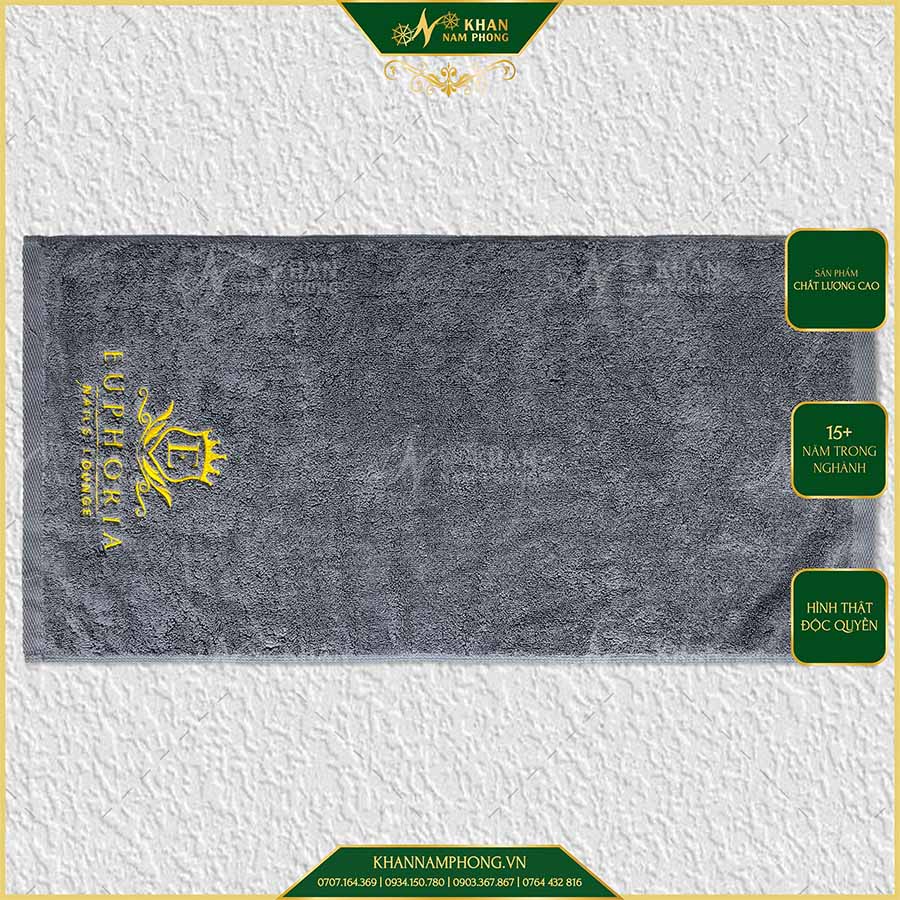 Khăn Làm Nail Màu Xám Thêu Logo EU PHORIA Khăn Làm Nail Màu Xám Thêu Logo EU PHORIA