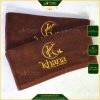 Khăn Làm Nail Cotton Thêu Logo "Khana" 34x80cm & 40x60cm Màu Nâu Socola