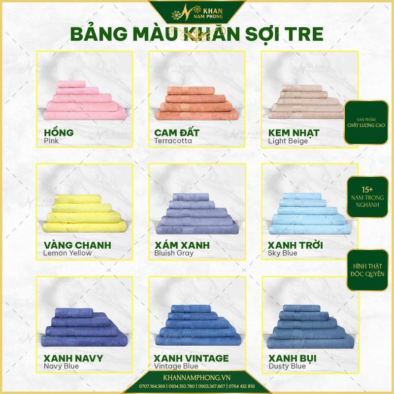 KHĂN SỢI TRE NAM PHONG: CHUẨN XUẤT KHẨU MỸ, MỀM MỊN SUỐT 365 NGÀY – GIÁ TẬN XƯỞNG CHỈ TỪ 31.500Đ