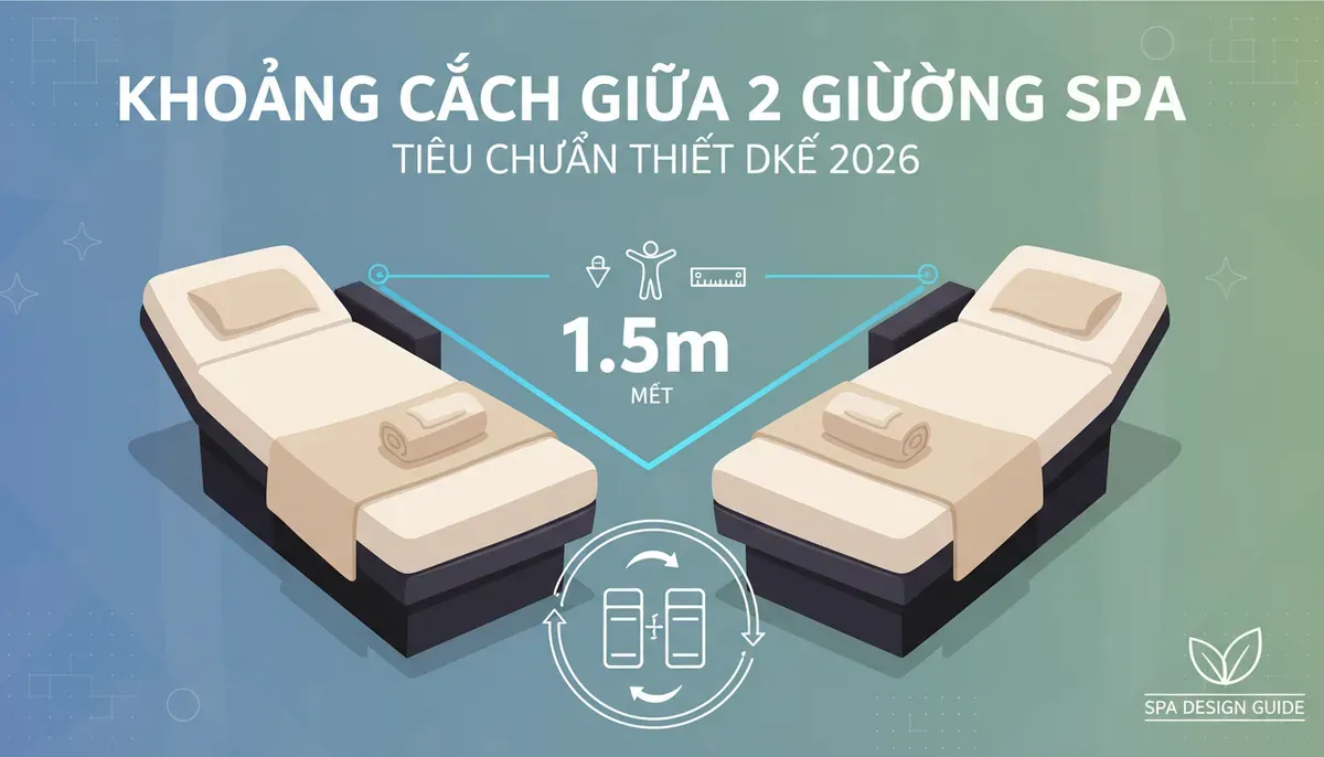 Tiêu Chuẩn Thiết Kế Khoảng Cách Giữa 2 Giường Spa