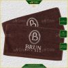 Khăn Pedicure, Manicure Màu Nâu Socola Cotton Thêu Logo