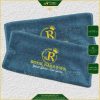 Khăn Làm Nail Chân Cotton Trắng & Xanh Vintage 40x80cm Thêu Logo Royal Nail & Spa - Your Glow - Our Goal