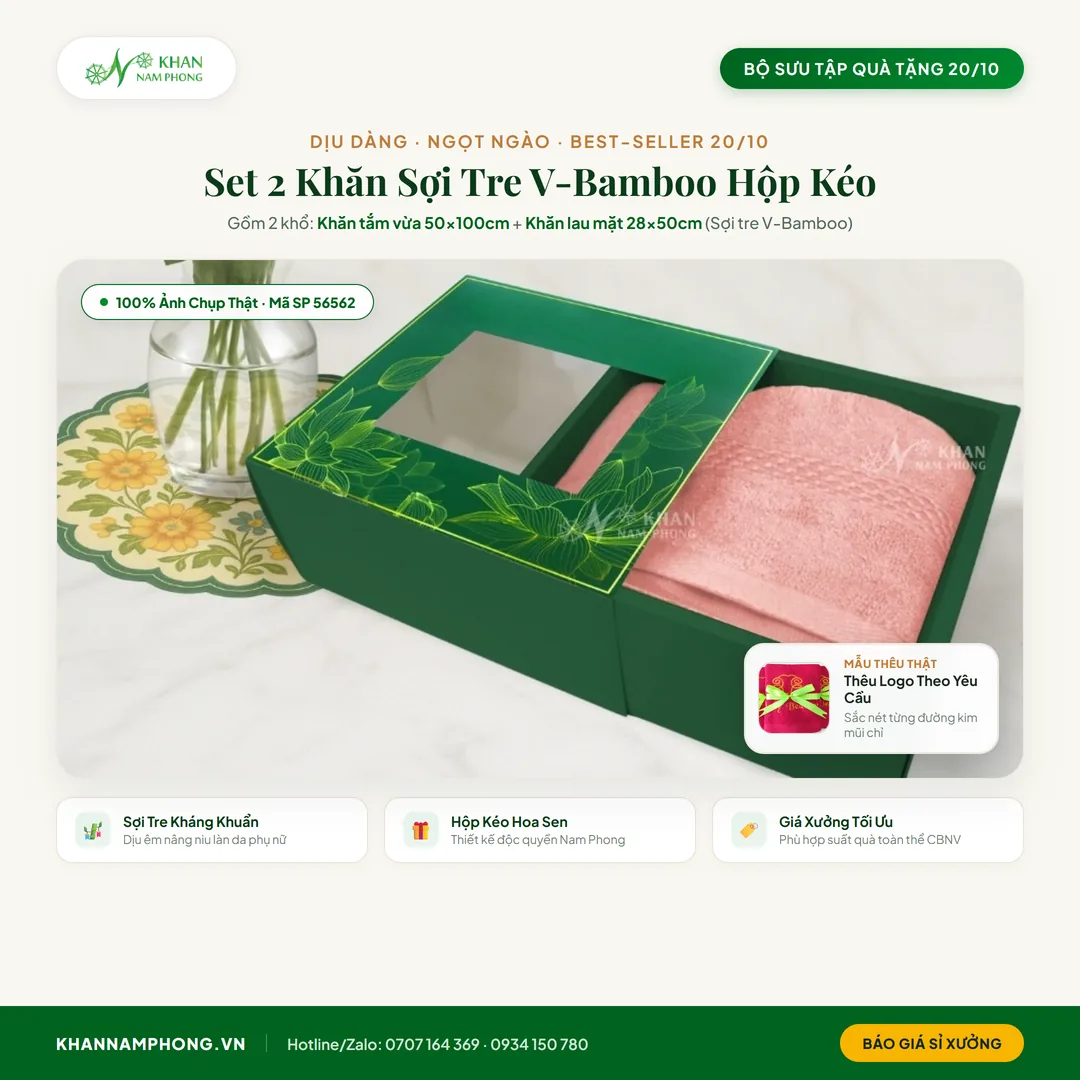 Set quà tặng khai trương spa thẩm mỹ viện hộp nắp nam châm cao cấp thêu logo theo yêu cầu