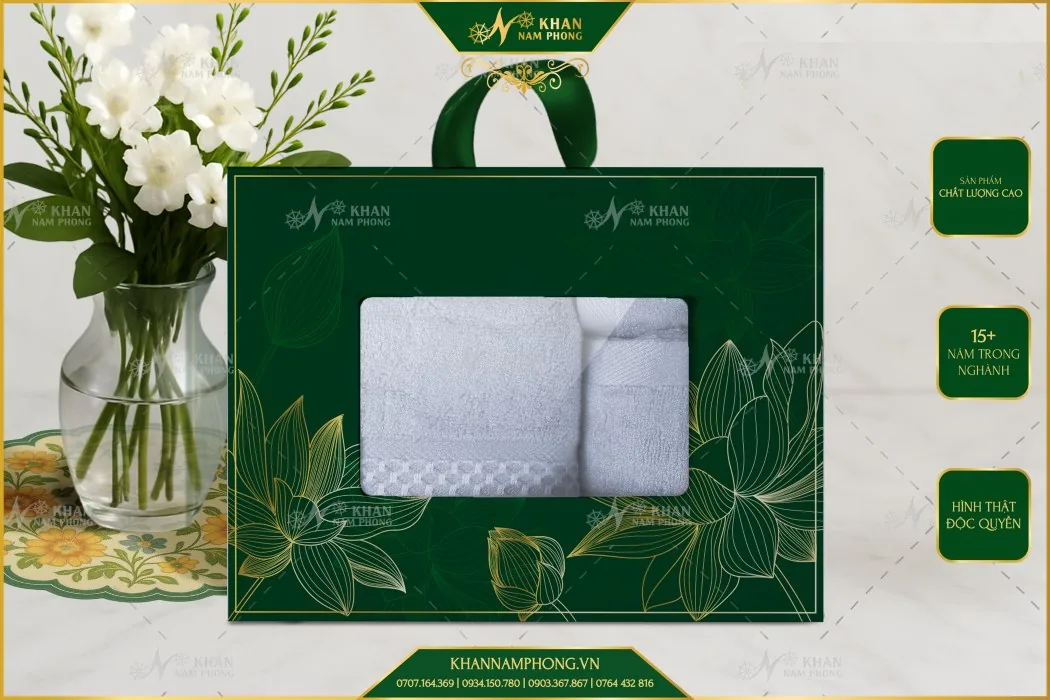 Set quà tặng khăn bông cao cấp đóng hộp trang trọng cho đêm tiệc Gala Dinner tổng kết cuối năm