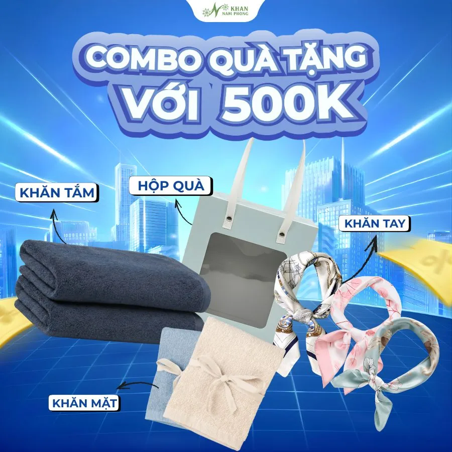 Set khăn quà tặng Gala Dinner cuối năm đóng hộp sang trọng cho cán bộ nhân viên