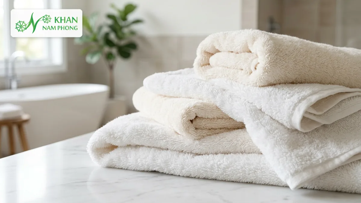 Khăn bông cotton sợi VCC 22 dịu êm mềm mại xốp như đám mây bền bỉ theo thời gian