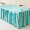 Kích thước thực tế ga trải giường spa lụa Hàn Quốc màu xanh ngọc dài 190cm rộng 70cm cao 70cm
