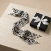 Khăn twilly lụa monogram đen trắng thanh lịch chuẩn phong cách phụ kiện thời trang công sở