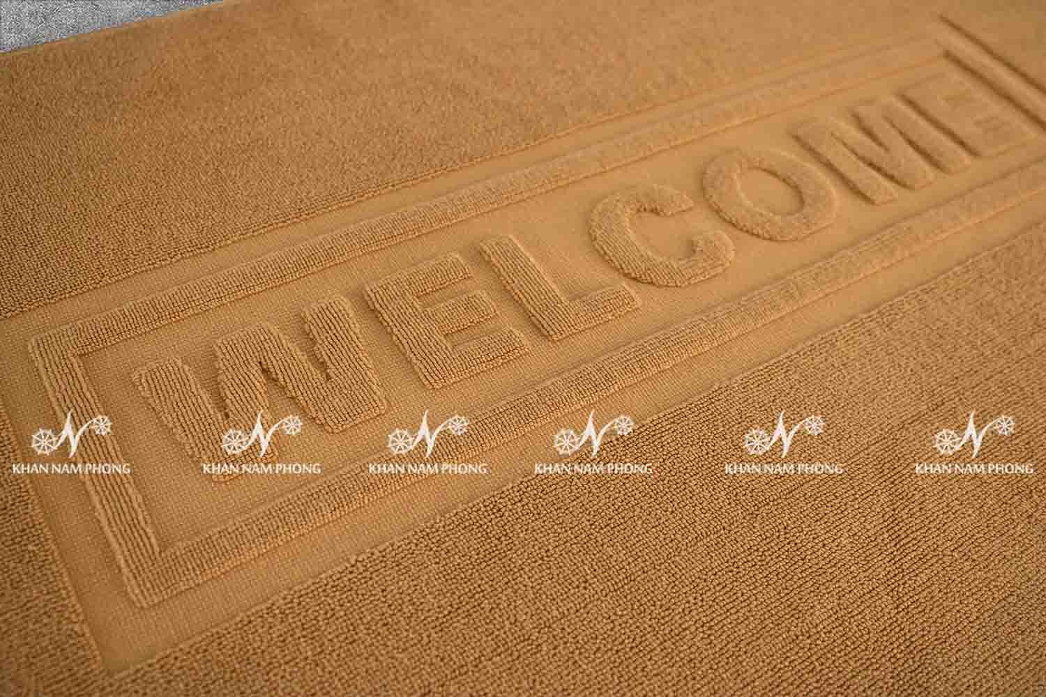 KKS- Thảm Chân Khách Sạn Màu Da Bò 45x75cm, 320gr, Có Logo (Loại A)