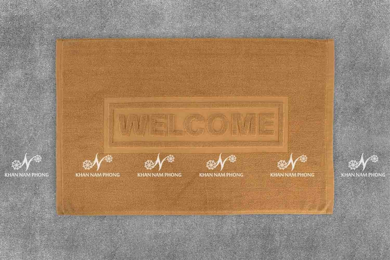 KKS- Thảm Chân Khách Sạn Màu Da Bò 45x75cm, 320gr, Có Logo (Loại A)
