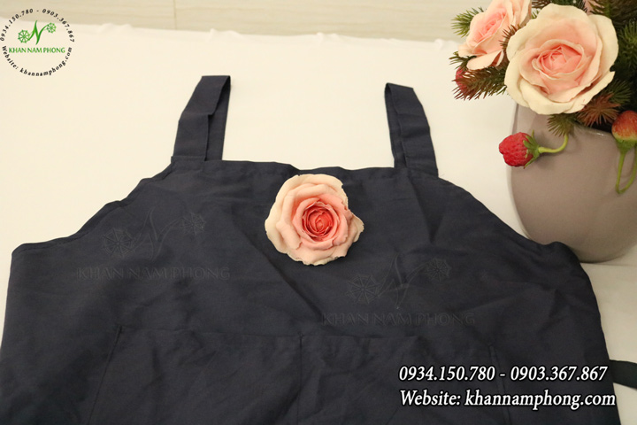 Tạp Dề Đồng Phục Màu Đen Chất Liệu Cotton Lạnh Cổ Vuông Freesize