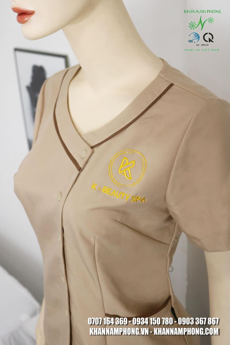 Đồng phục spa màu beige