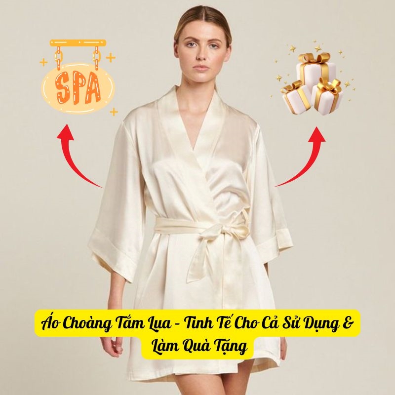 Áo Choàng Tắm Lụa Tinh Tế Để Sử Dụng Và Làm Quà Tặng Áo choàng tắm lụa tinh tế để sử dụng và làm quà tặng