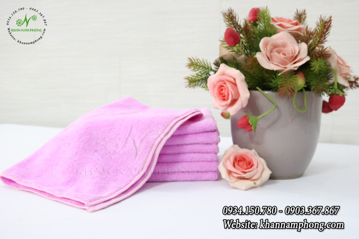Khăn Lau Chuyên Dụng Màu Hồng Microfiber Khăn Lau Chuyên Dụng Ô Tô, Xe Máy Màu Hồng Microfiber