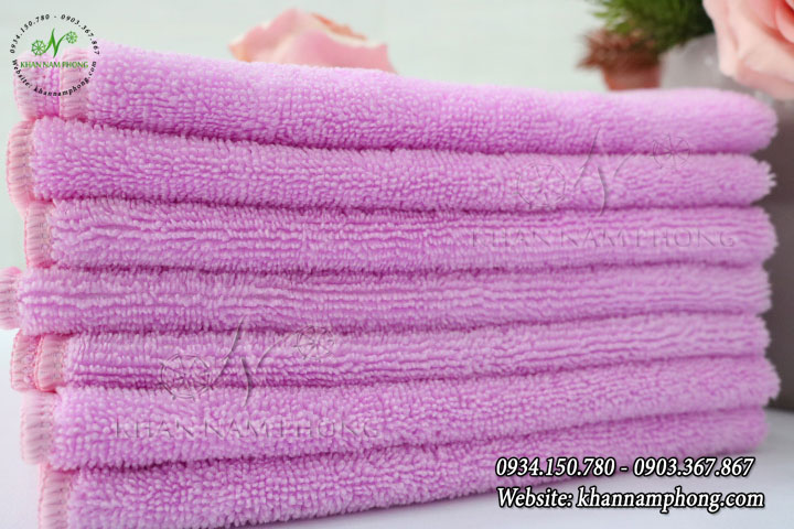 Khăn Lau Chuyên Dụng Màu Hồng Microfiber Khăn Lau Chuyên Dụng Ô Tô, Xe Máy Màu Hồng Microfiber