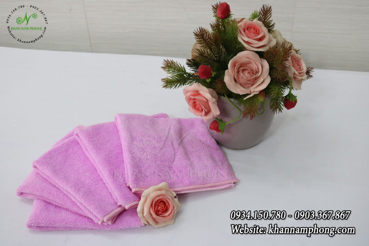 Khăn Lau Chuyên Dụng Màu Hồng Microfiber Khăn Lau Chuyên Dụng Ô Tô, Xe Máy Màu Hồng Microfiber
