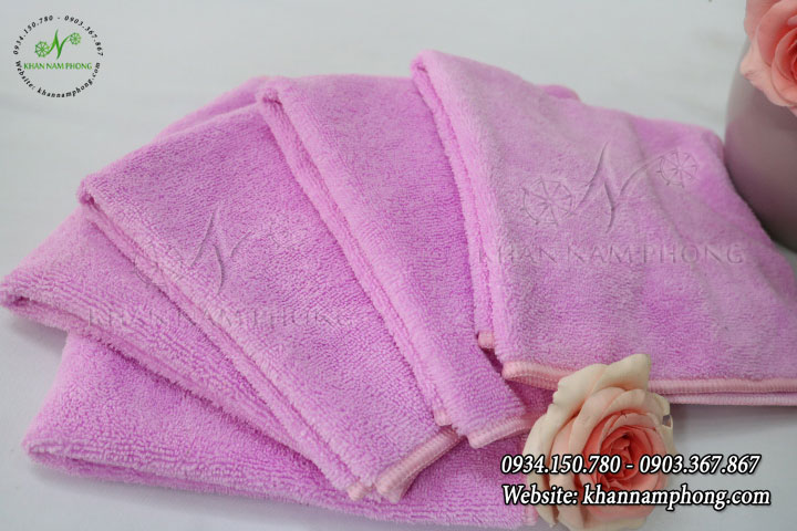 Khăn Lau Chuyên Dụng Màu Hồng Microfiber Khăn Lau Chuyên Dụng Ô Tô, Xe Máy Màu Hồng Microfiber