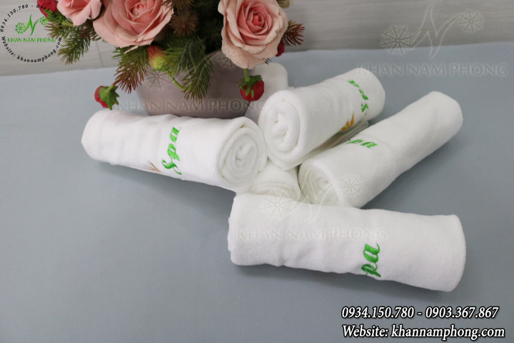 Khăn Gội Đầu Spa, Salon Tóc Microfiber 35X75Cm Màu Trắng Thêu Logo Khăn Gội Đầu Spa, Salon Tóc Microfiber 35x75cm Màu Trắng Thêu Logo
