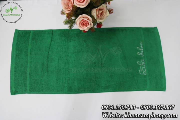 Khăn Lau Tay Spa 100% Cotton Thêu Logo Saha Salon 34*34 Cm Màu Xanh Đậm Khăn Lau Tay Spa 100% Cotton Thêu Logo Saha Salon 34*34 cm Màu Xanh Đậm
