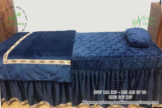 10+ Mẫu Ga Trải Giường Spa, Massage Đẹp - Dra Phủ Giường Spa Cao Cấp Ga trải giường Spa Cotton trần bông xanh