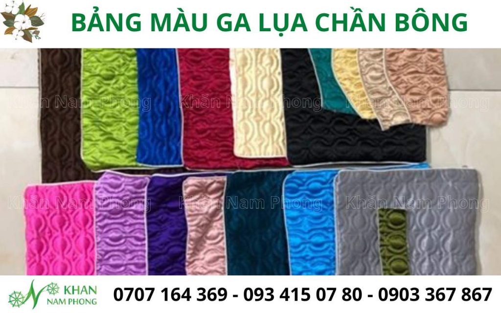 Bảng Màu Ga Lụa Trần Bông Bảng màu ga lụa trần bông
