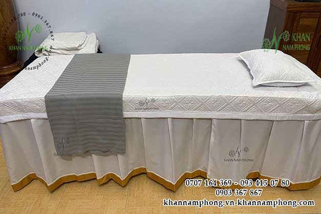 10+ Mẫu Ga Trải Giường Spa, Massage Đẹp - Dra Phủ Giường Spa Cao Cấp Ga trải giường Spa Cotton trần bông trắng
