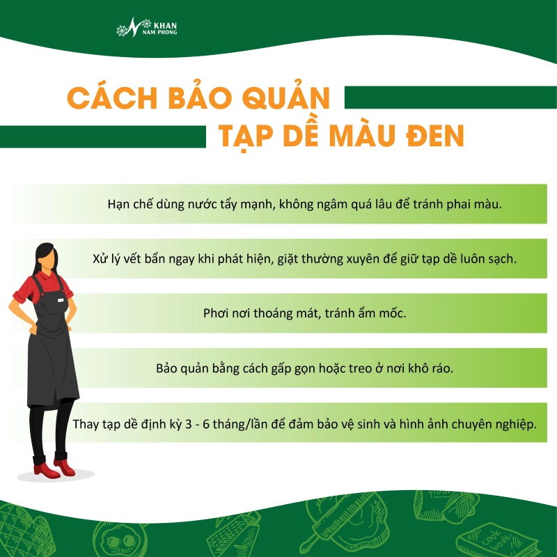 Cách Bảo Quản Tạp Dề Màu Đen Cách bảo quản tạp dề màu đen