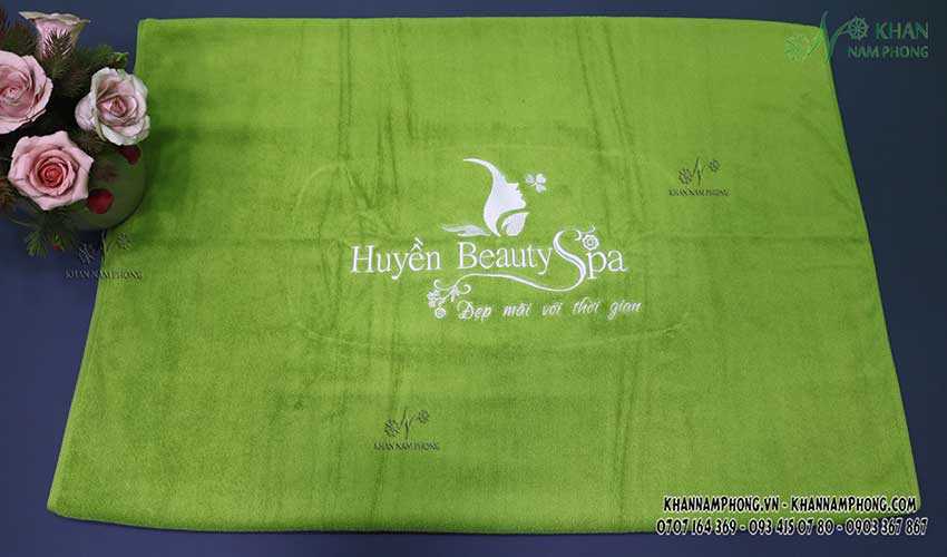 Khăn Tắm, Khăn Quấn Body Spa 100% Cotton Thêu Logo Huyền Beauty Spa Màu Xanh Cốm Khăn Tắm, Khăn Quấn Body Spa 100% Cotton Thêu Logo Huyền Beauty Spa Màu Xanh Cốm