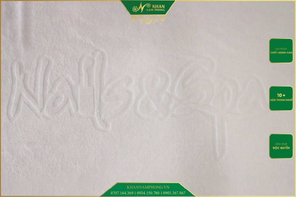 Khăn Cho Tiệm Nail 100% Cotton Dập Logo Nổi Nail &Amp; Spa Khăn Cho Tiệm Nail 100% Cotton Dập Logo Nổi Nail & Spa