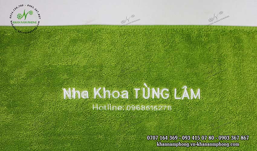 Nha Khoa Tùng Lâm (Xanh Cốm - Cotton) Khăn cotton cao cấp từ Nha Khoa Tùng Lâm giúp nâng cao trải nghiệm khách hàng