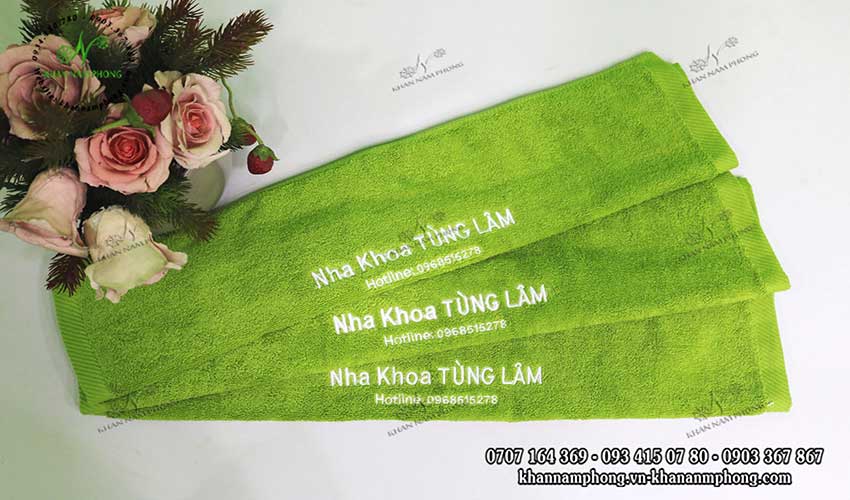 Nha Khoa Tùng Lâm (Xanh Cốm - Cotton) Khăn cotton cao cấp từ Nha Khoa Tùng Lâm, sản phẩm lý tưởng cho spa, khách sạn và resort