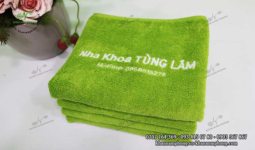 Nha Khoa Tùng Lâm (Xanh Cốm - Cotton) Khăn cotton cao cấp từ Nha Khoa Tùng Lâm được sản xuất tại làng nghề truyền thống