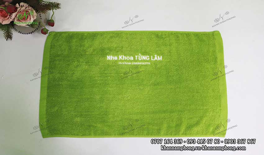 Nha Khoa Tùng Lâm (Xanh Cốm - Cotton) Khăn cotton cao cấp với chất liệu mềm mại và màu sắc đa dạng