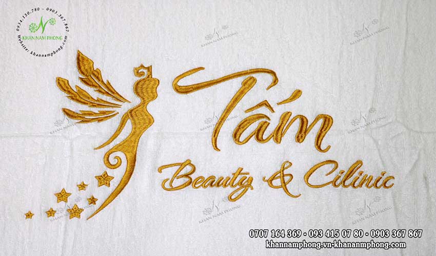 khăn Spa, Nails 100% Cotton Thêu Logo Tấm Beauty & Clinic 34x80cm (Dày dặn) khăn Spa, Nails 100% Cotton Thêu Logo Tấm Beauty & Clinic 34x80cm (Dày dặn)